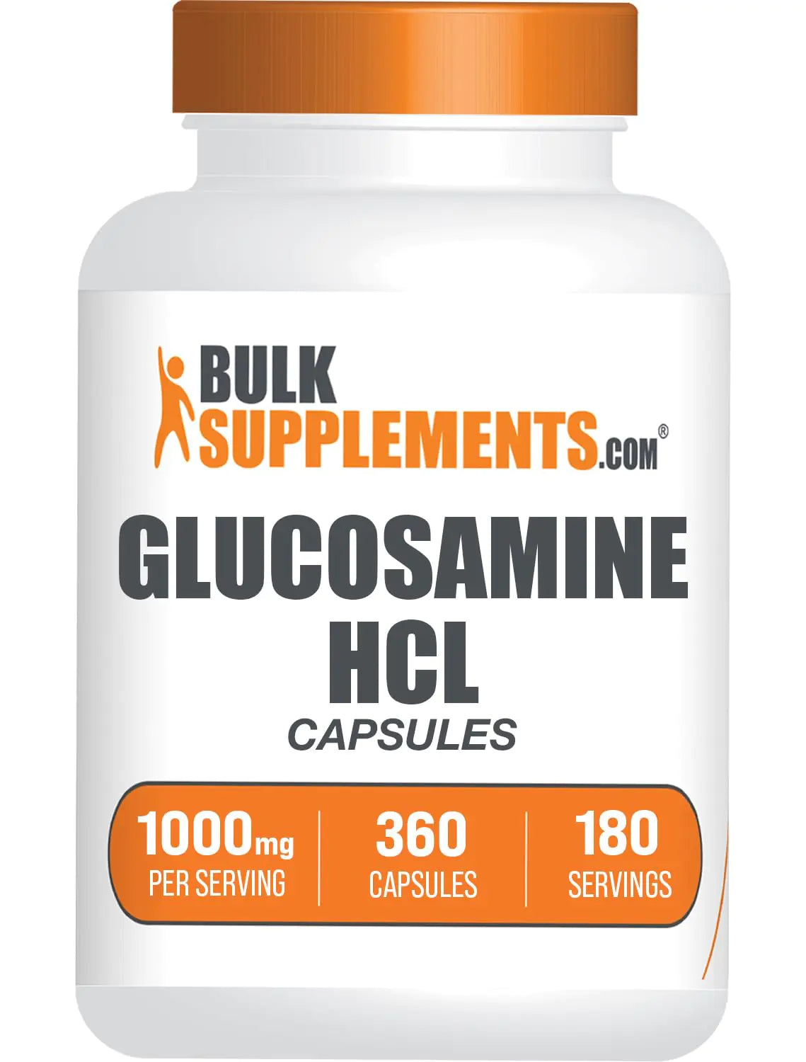 BulkSupplements.com Glucosamine HCl Capsules - Glucosamine 1000mg Glucosamine Supplement Glucosamine Capsules - Joint Supplements Gluten Free 2 Capsules per Serving 360 Capsules