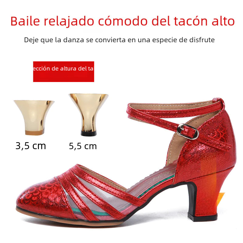 Adult Latin Dance Shoes with Mesh and Soft Sole