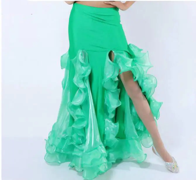 Belly Dance Long Skirt with Slit Hemming Design