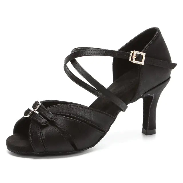 Women's Latin Dance Shoes with Soft Sole and Mid Heels