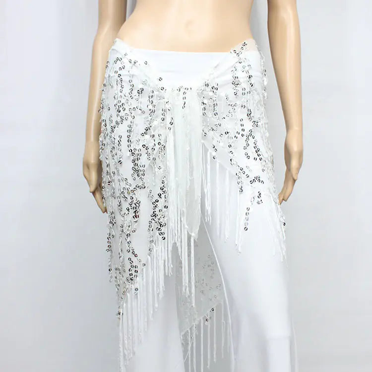 Belly Dance Sequins Triangular Waist Scarf for Performance
