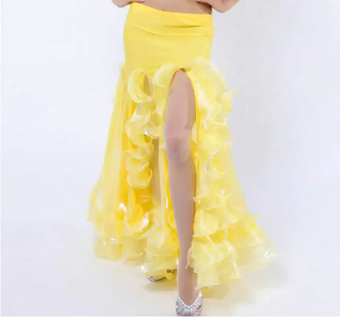 Belly Dance Long Skirt with Slit Hemming Design