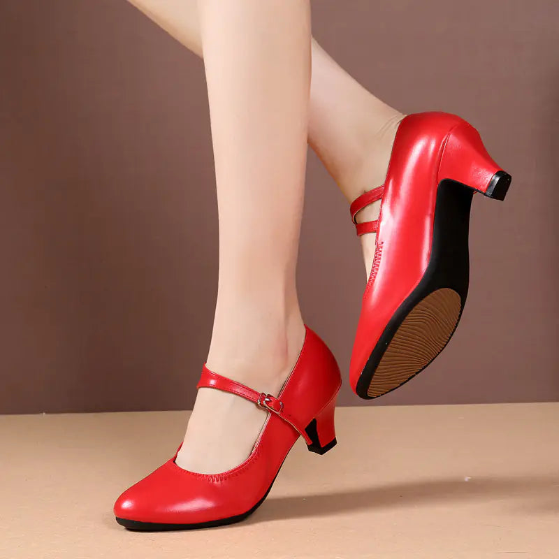Genuine Leather Women's Latin Dance Shoes for Adults