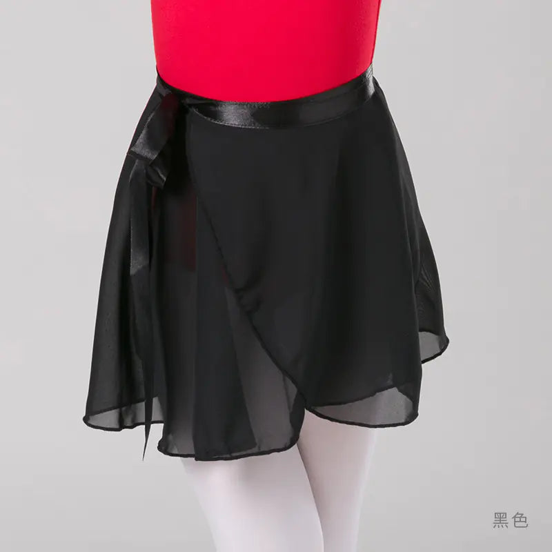 Children's Summer Chiffon Lace-up Dance Skirt