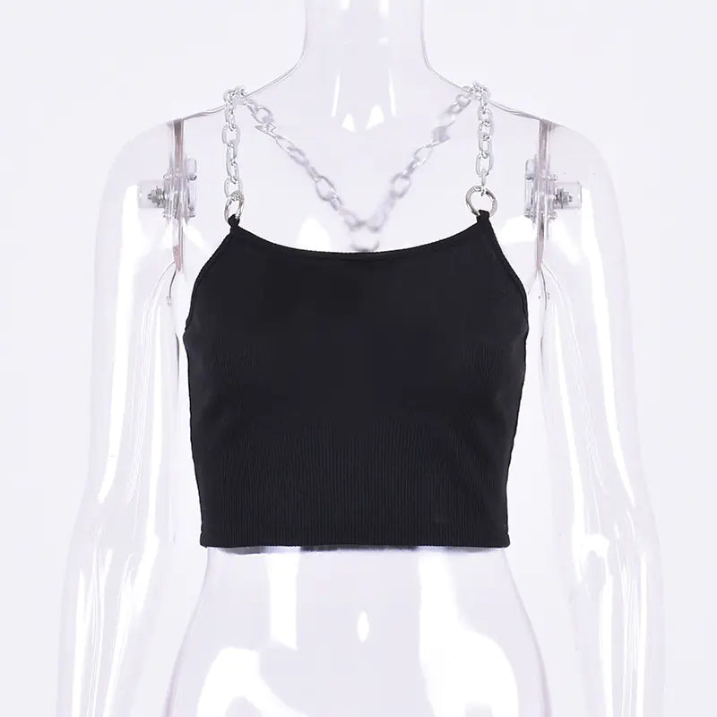 Summer Women's Chain Strap Crop Top Tank Top