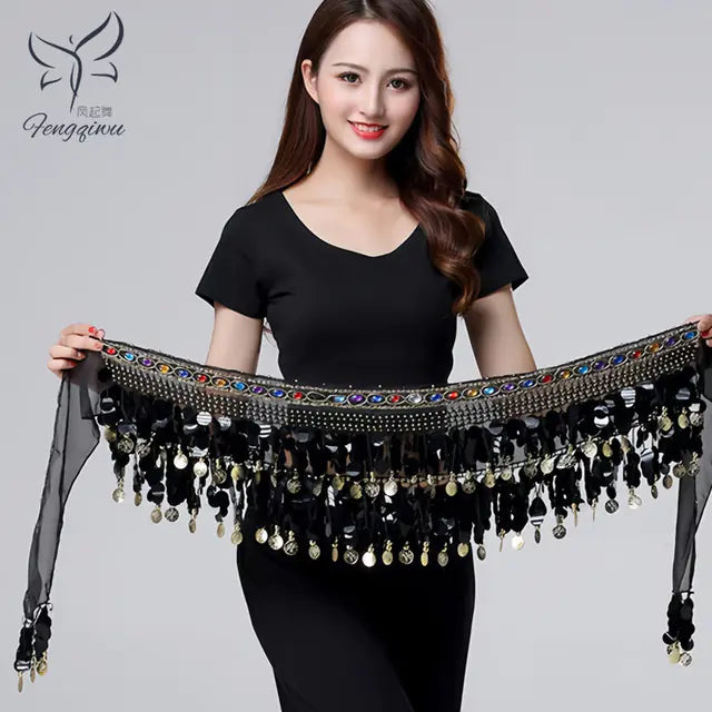 Belly Dance Waist Chain for Beginners with Sequins