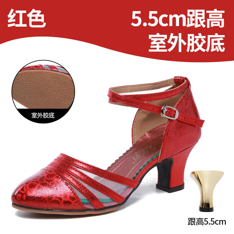 Adult Latin Dance Shoes with Mesh and Soft Sole