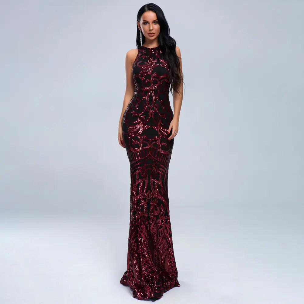 2019 Summer Retro Sequin Party Dress for Women