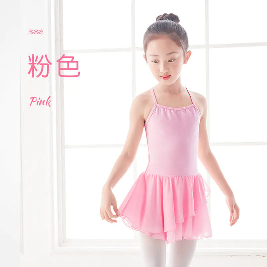 Girls' Summer Dance Dress with Chiffon Skirt