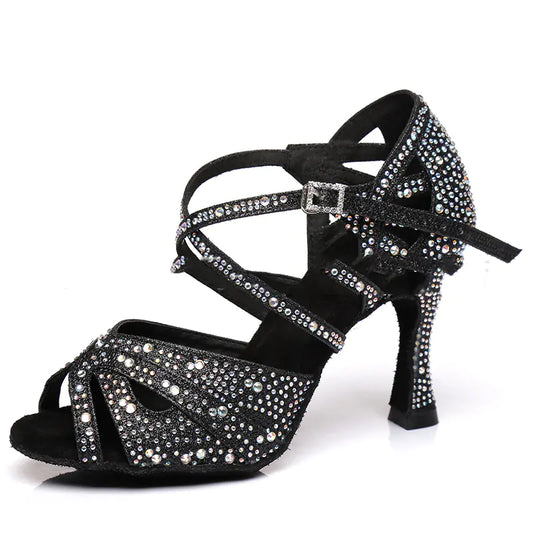 Silver High-Heeled Latin Dance Shoes