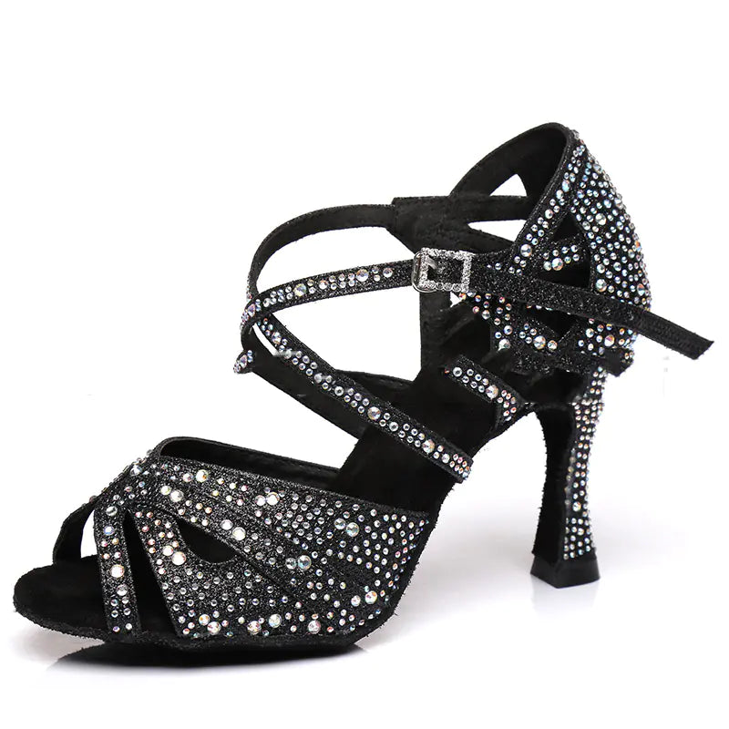 Silver High-Heeled Latin Dance Shoes