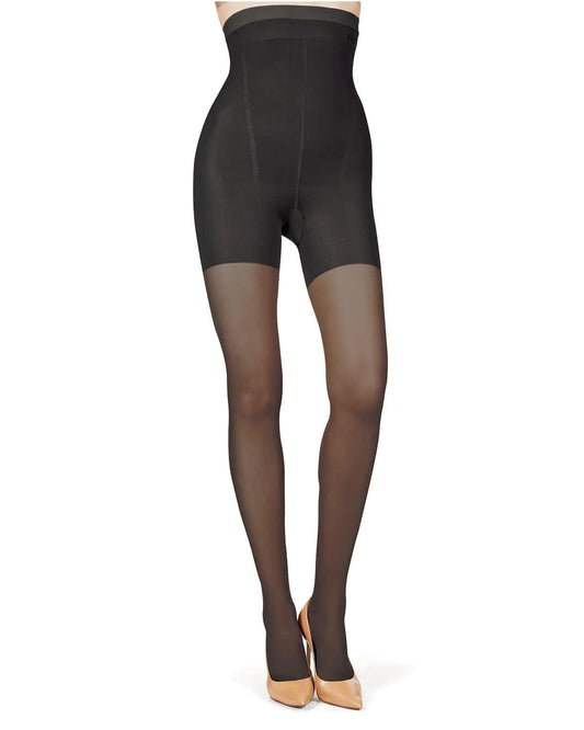 MeMoi Bodysmoothers High Waisted Sheer Tights Control Top Tights for Women Control Top Tights - Black Q2