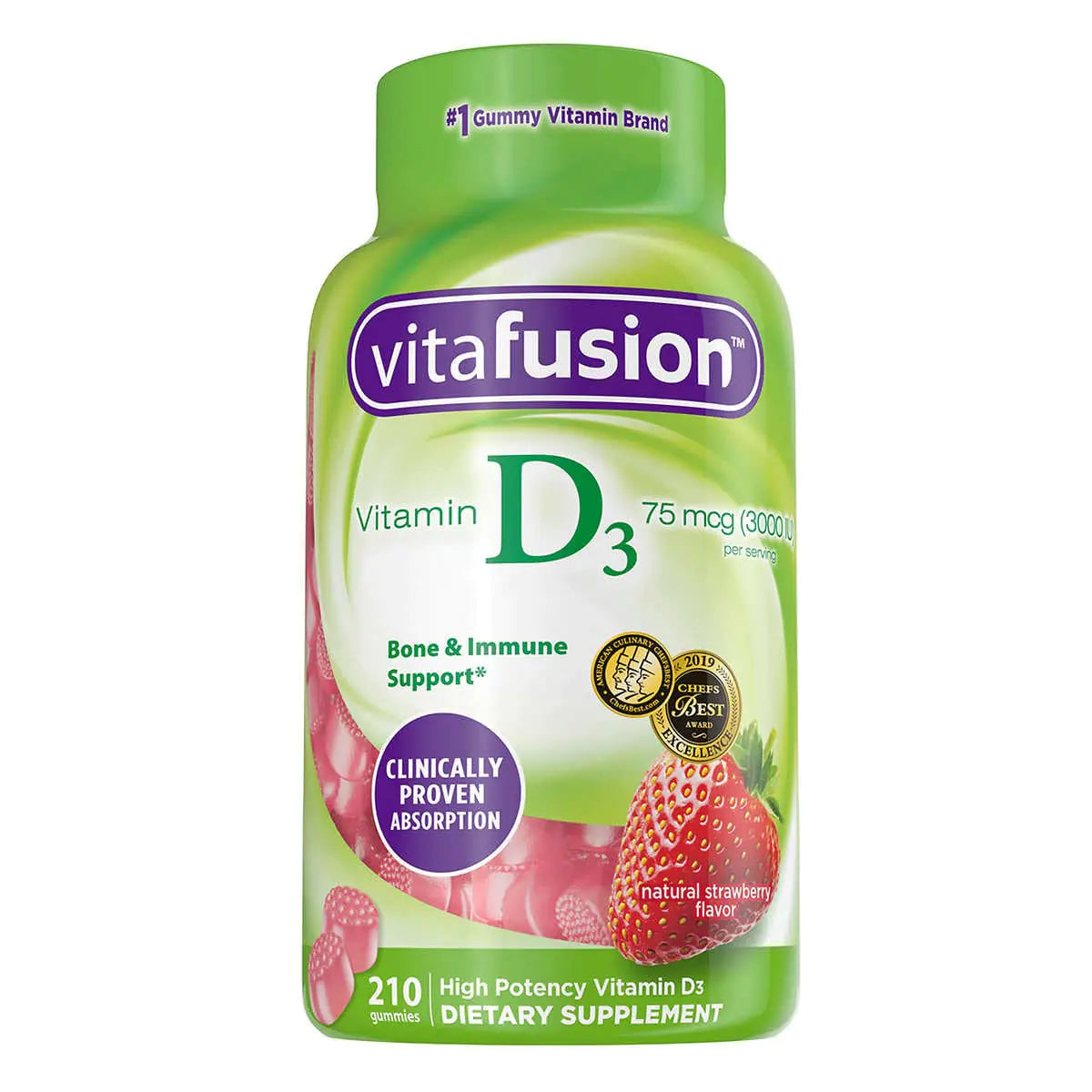 Vitafusion Vitamin D₃ 75 mcg 210 Adult Gummies