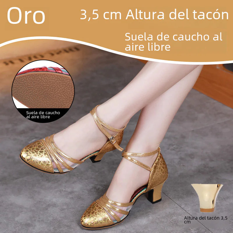 Adult Latin Dance Shoes with Mesh and Soft Sole