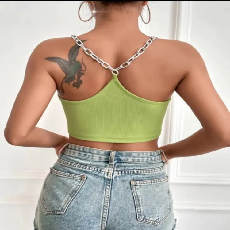 Summer Women's Chain Strap Crop Top Tank Top