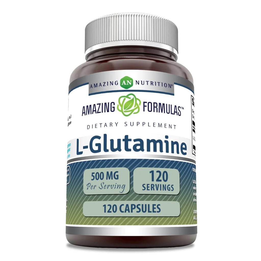 Amazing Formulas L-Glutamine Supplement | 500 Mg | 120 Capsules | Non-GMO | Gluten-Free | Made in USA