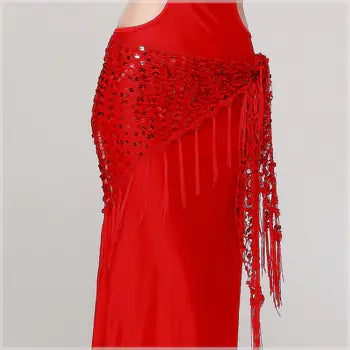 Belly Dance Costume with Triangle Scarf and Sequins
