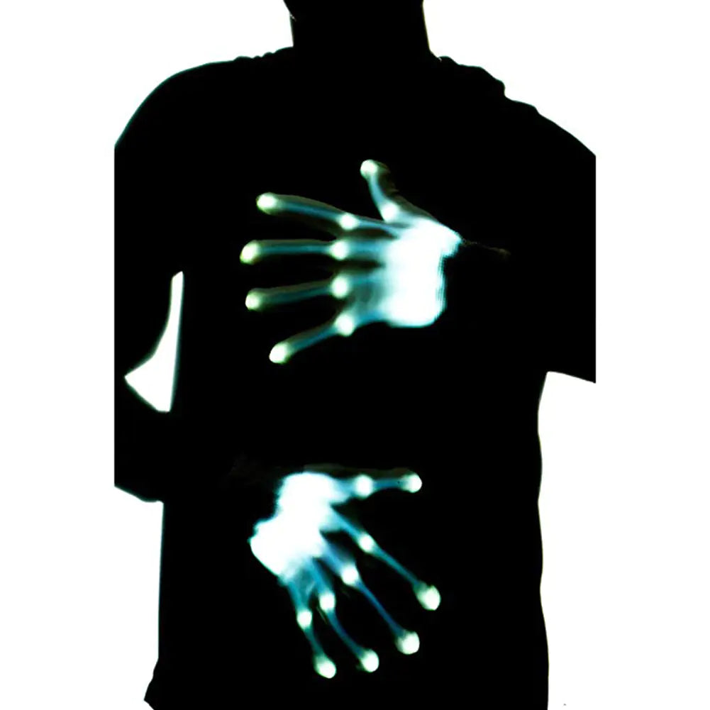 Rainbow LED Gloves for Dance Performances and Shows