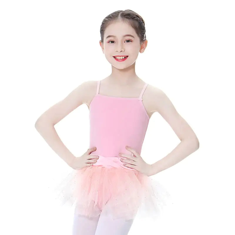 Children's Dance Costumes with Suspenders and Skirts