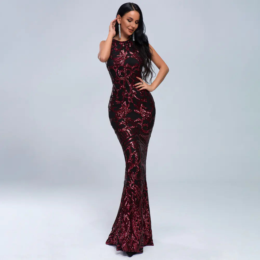 2019 Summer Retro Sequin Party Dress for Women