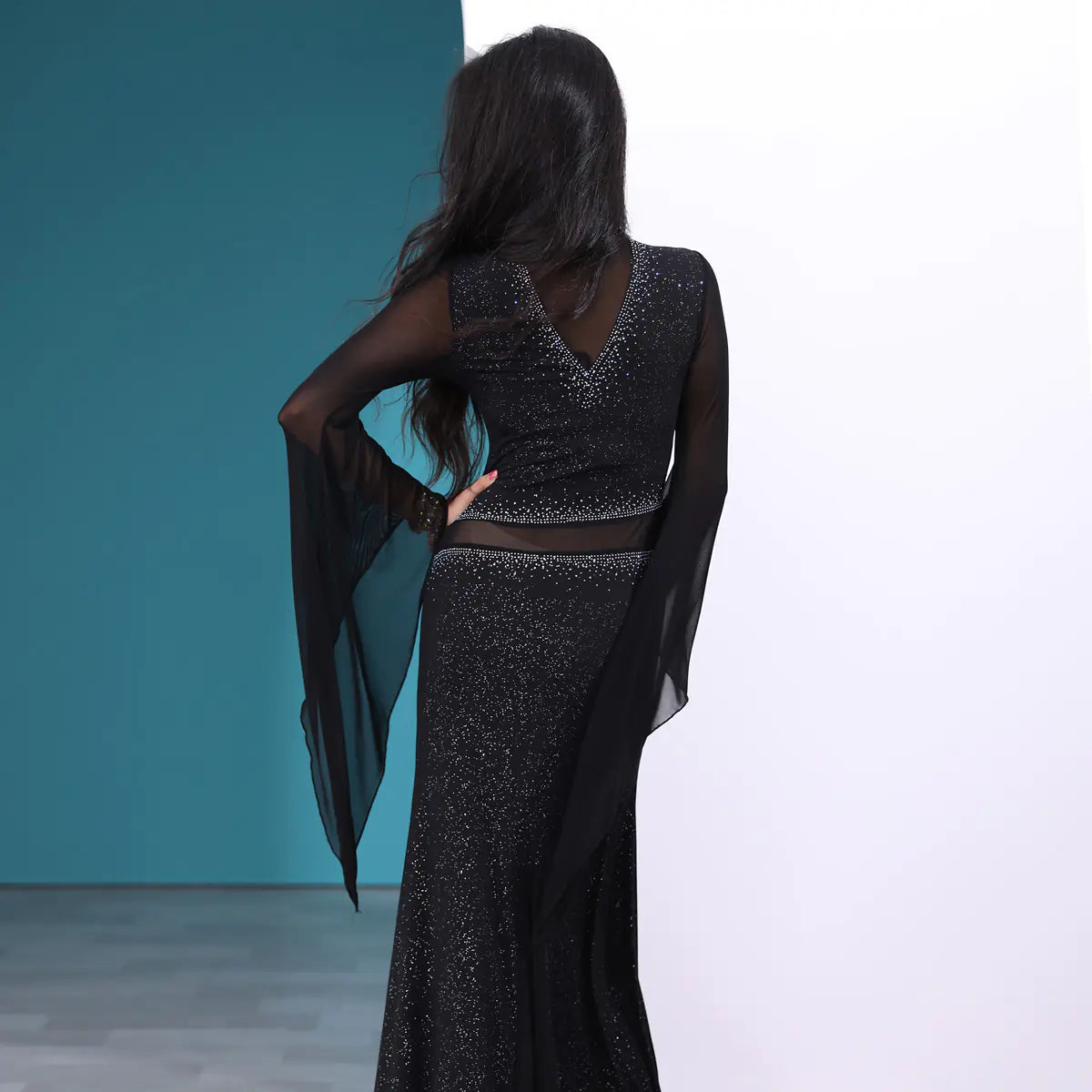 Iraq Belly Dance Costume with Sheer Performance Robe