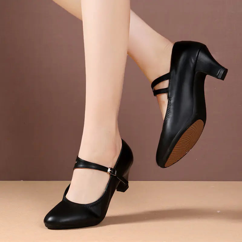 Genuine Leather Women's Latin Dance Shoes for Adults