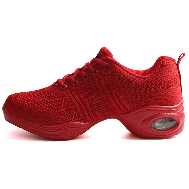 Red Flyknit Jazz Dance Shoes for Adult Women
