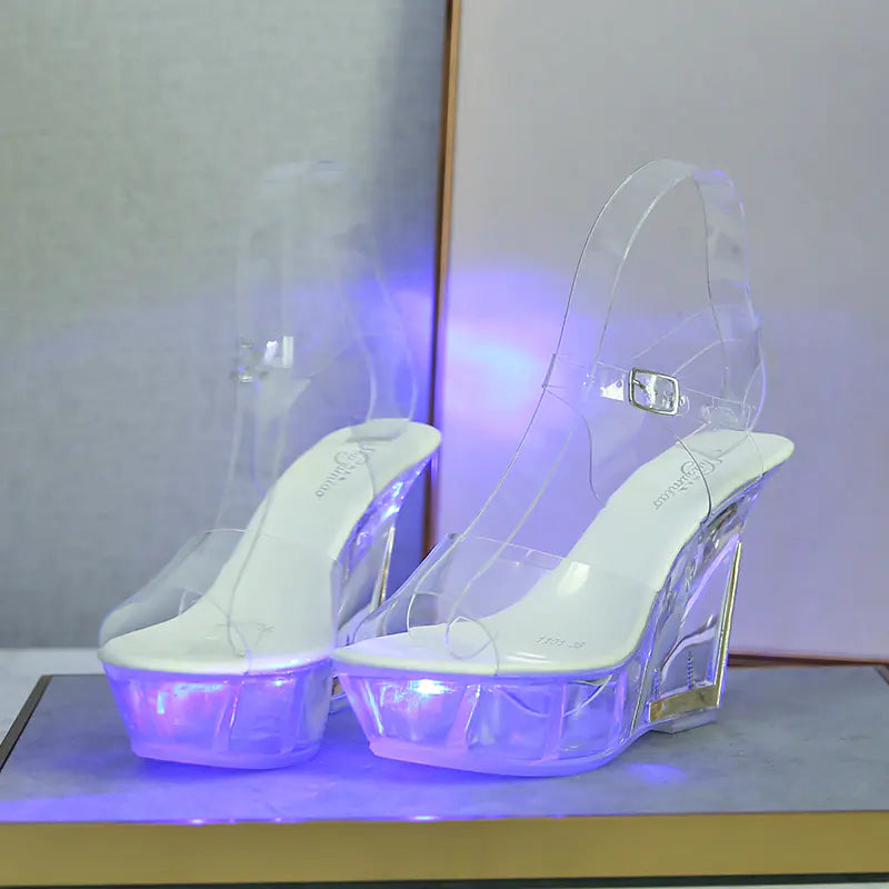 Large Size Women's Crystal Bottom Pole Dance Shoes