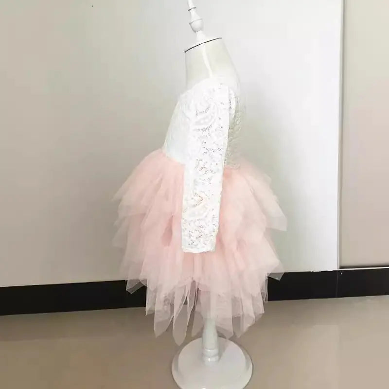 Lace Long Sleeve Dress for Girls - Party Dress
