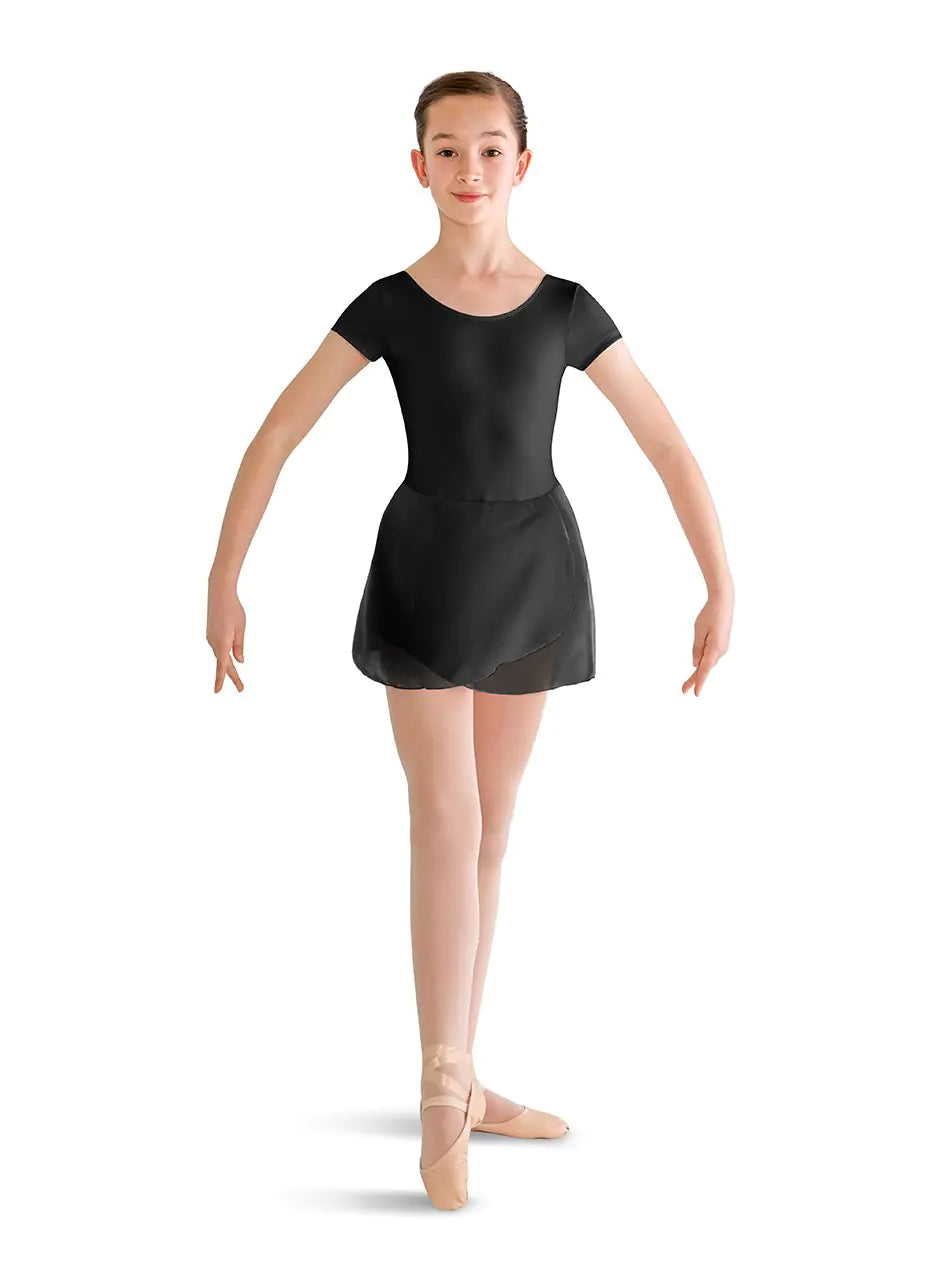 Bloch Dance Girls Prisha Short Sleeve Leotard Dress Black 12