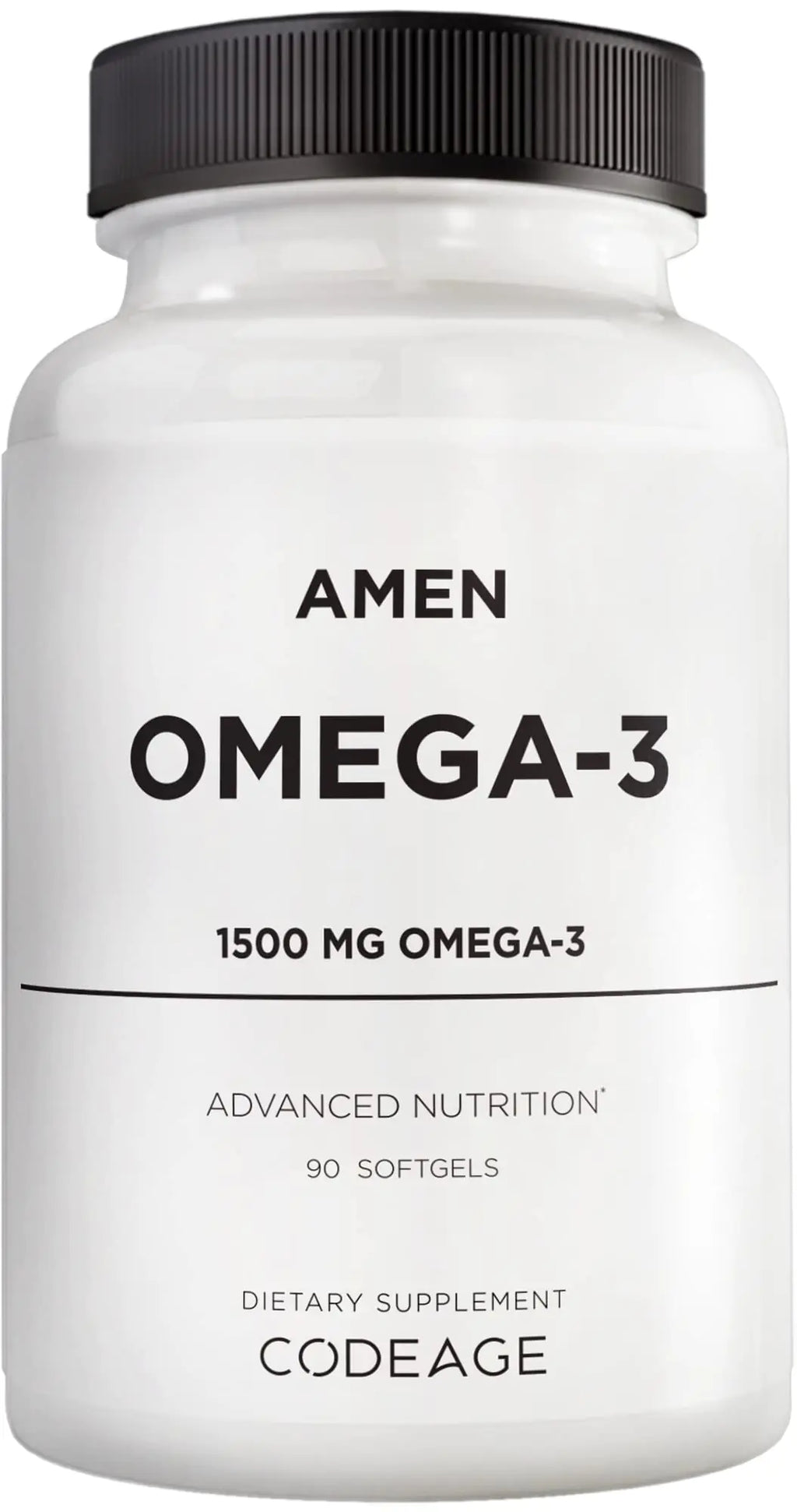 Amen Omega-3 Supplement - 1500mg High-Potency Daily Omega 3 - EPA and DHA Fatty Acids Fish Oil - 45-Day Supply - Omega 3 Fatty Acid Supplements - Fish Oil Pills - Non-GMO - 90 Soft Gels Capsules