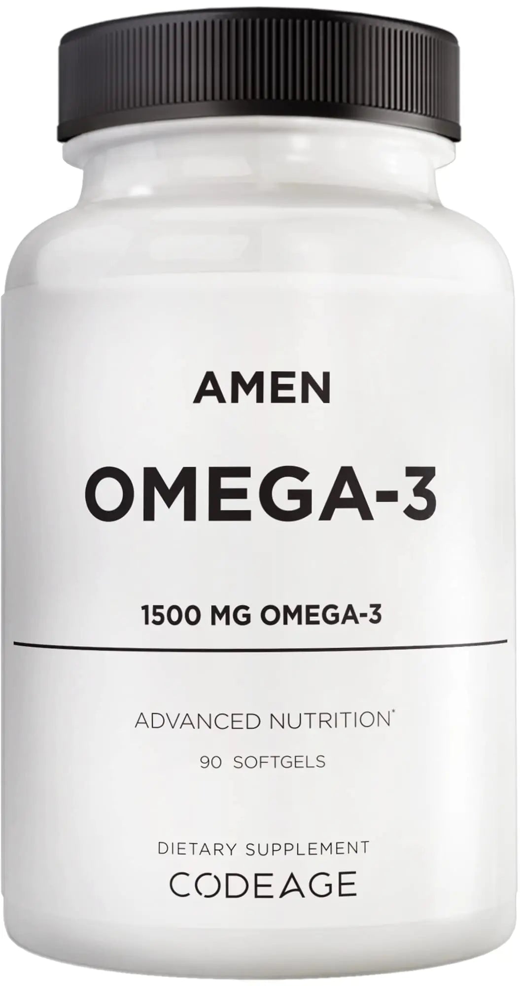 Amen Omega-3 Supplement - 1500mg High-Potency Daily Omega 3 - EPA and DHA Fatty Acids Fish Oil - 45-Day Supply - Omega 3 Fatty Acid Supplements - Fish Oil Pills - Non-GMO - 90 Soft Gels Capsules
