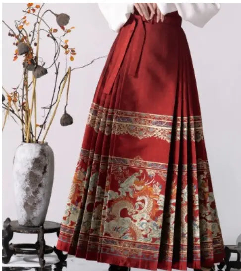 "Su Yu Hua Chang Dragon Dance Hanfu Skirt for Women"