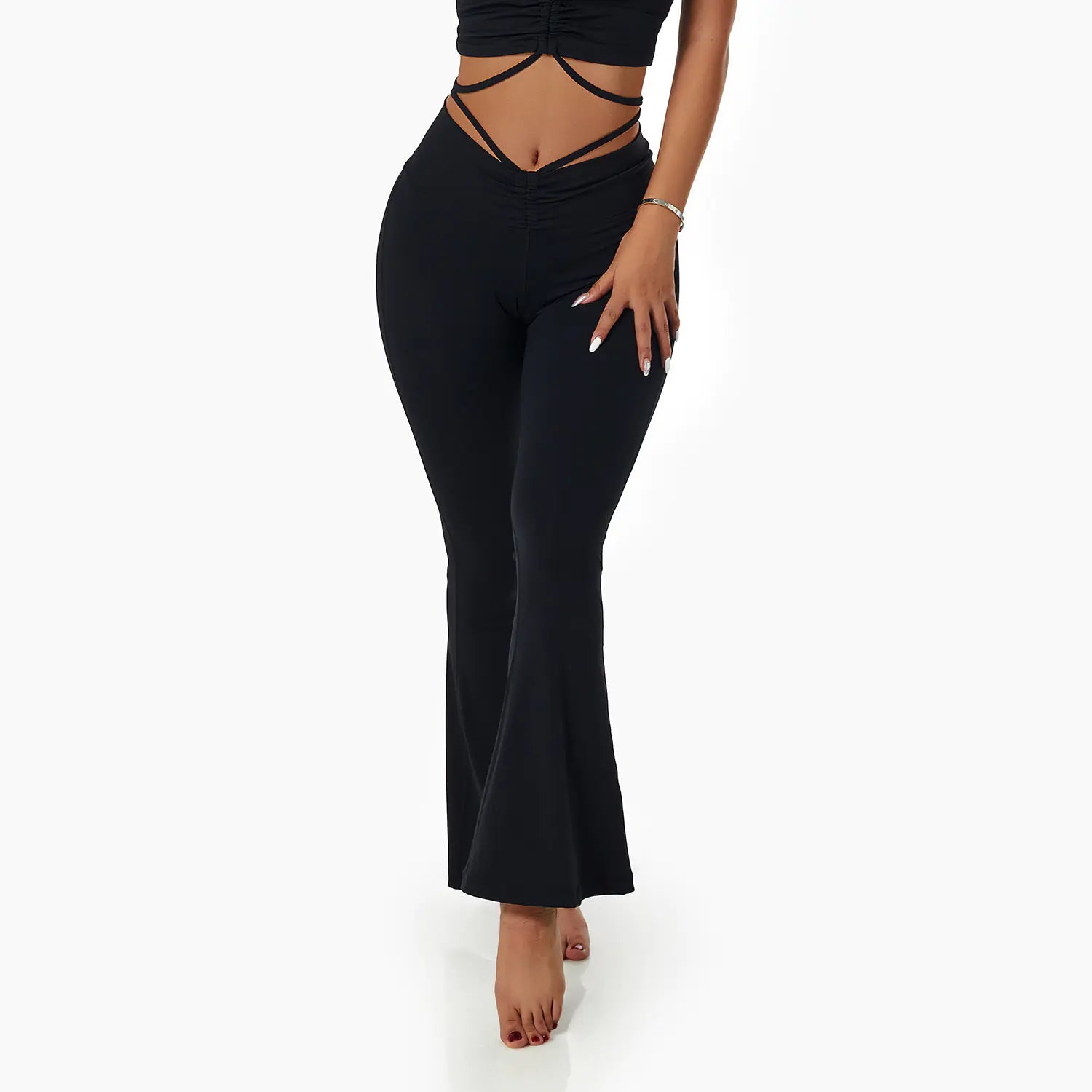 High Waist Flared Pants for Fitness and Dance
