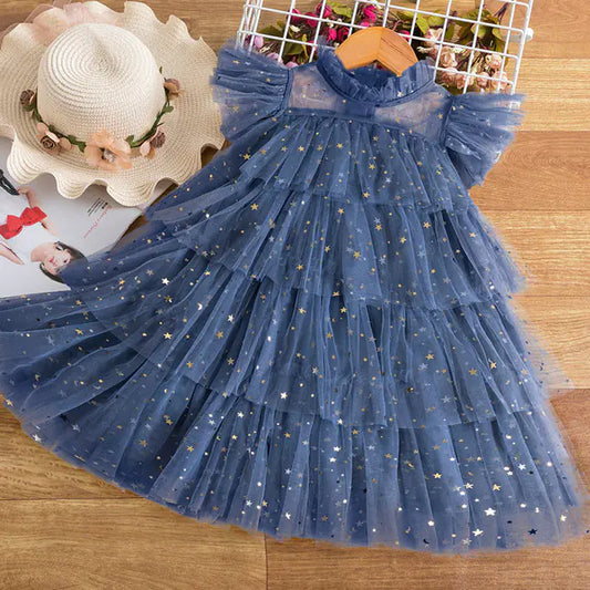 Lace Christmas Dress for Girls 3-8Y Party Gown