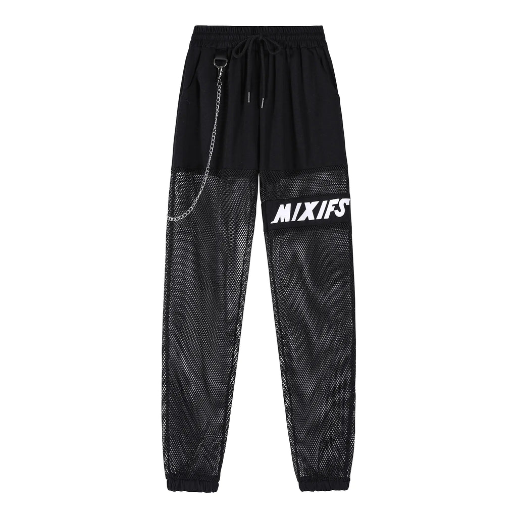 Women’s Jazz Dance Net Pants with Elastic Waist
