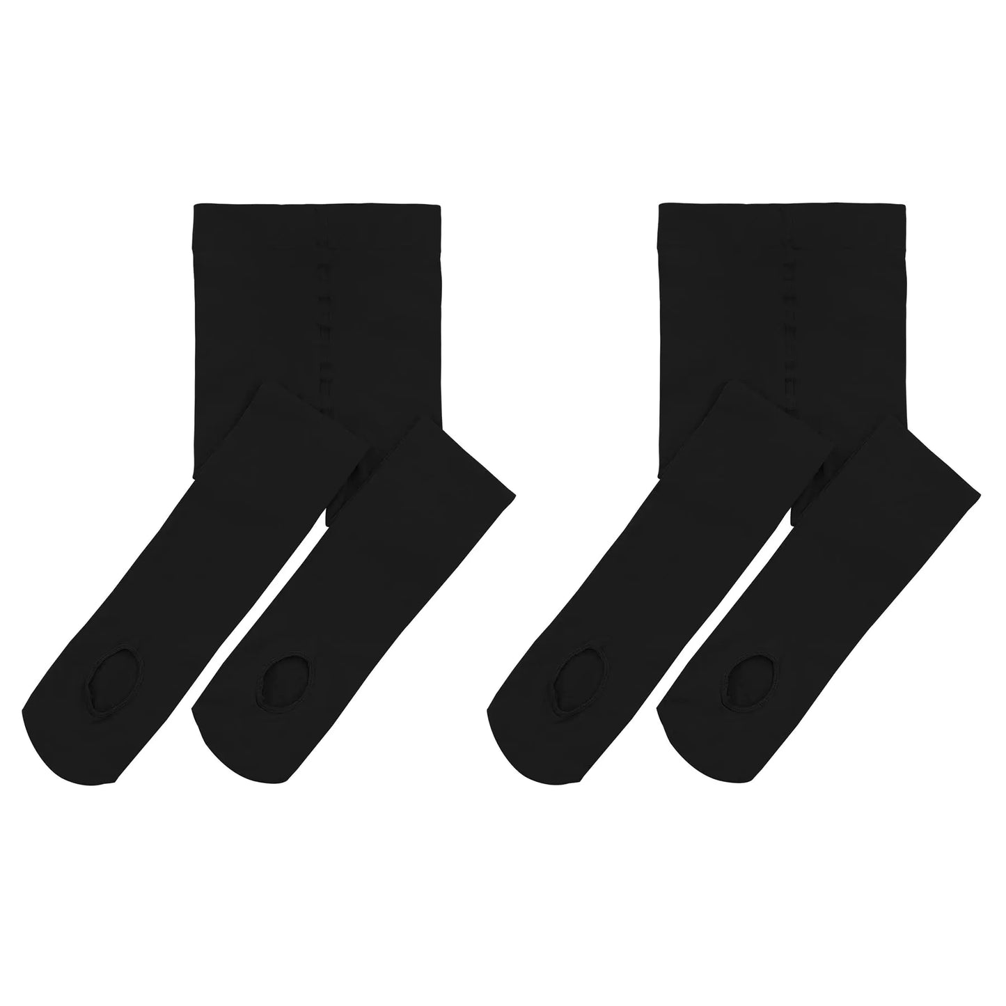 Zando Dance Tights for Girls Toddler - Ultra Soft Pro Convertible Ballet Transition Daily Student Kids Tights Stockings 5-8 Years Black & Black