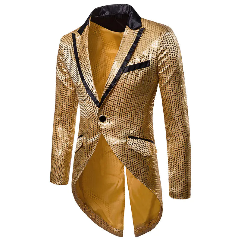 Korean Sequin Suit for Men - Evening Tailcoat Jacket