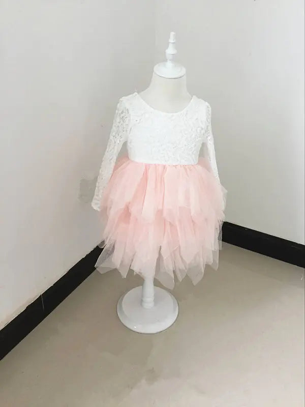 Lace Long Sleeve Dress for Girls - Party Dress