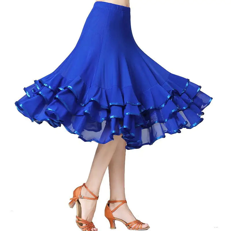 Large Mesh Swing Latin Dance Skirt (Half-Length)