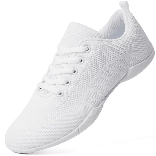 Smapavic Cheer Shoes Girls Breathable Youth Cheerleading Competition White Sneakers Athletic Training Dance Tennis Walking Shoes Size 6