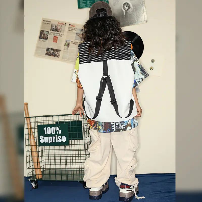 Vintage Hip Hop Dance Outfit: Shirt, Cargo Pants & Vest