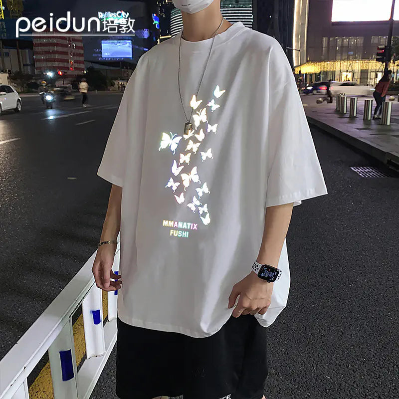 Reflective Butterfly Short Sleeve T-Shirt for Men