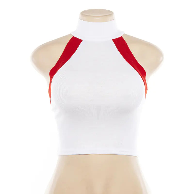 Summer Women's Sleeveless Crop Top with Hollow Design