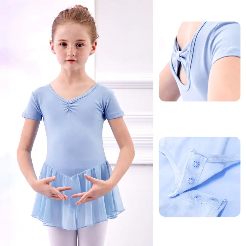 Short-Sleeved Dance Clothes for Girls
