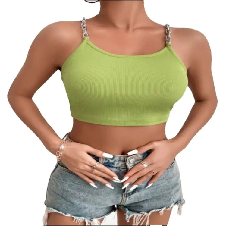 Summer Women's Chain Strap Crop Top Tank Top