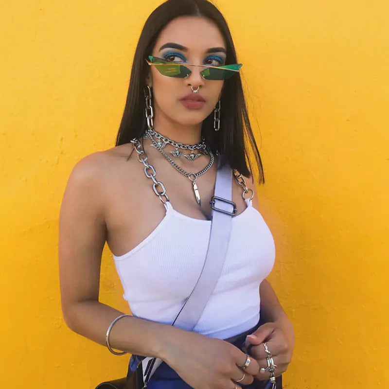 Summer Women's Chain Strap Crop Top Tank Top