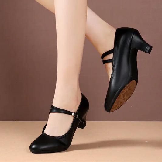 Genuine Leather Women's Latin Dance Shoes for Adults
