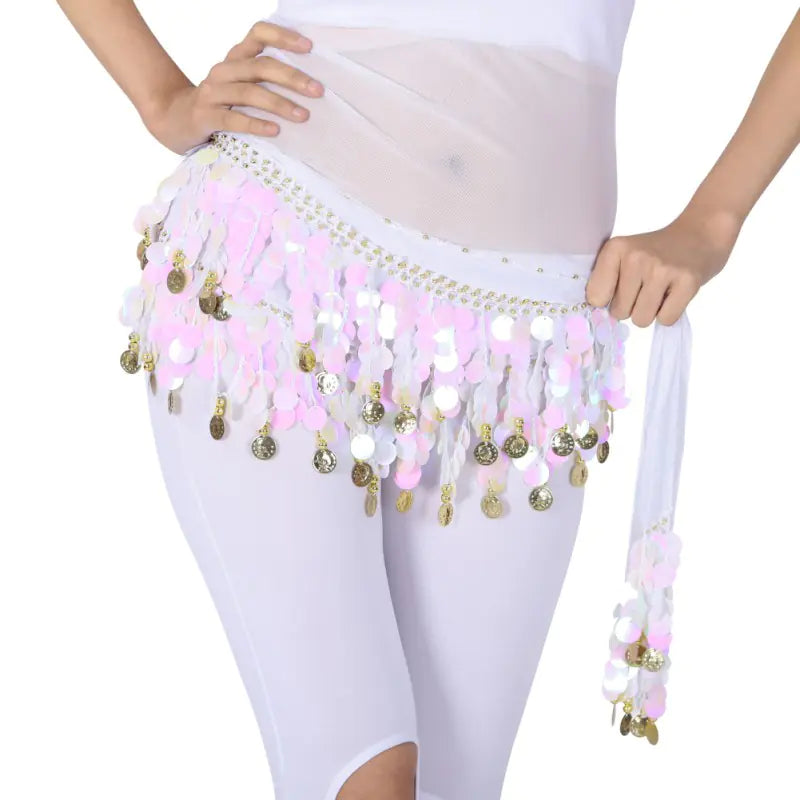 Chiffon Belly Dance Hip Scarf and Waist Chain