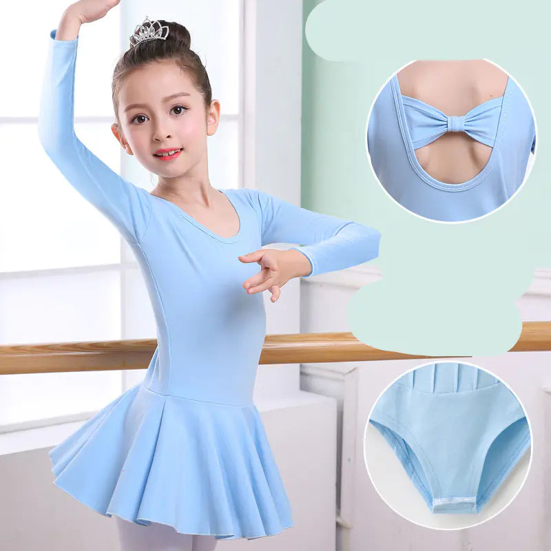 Girls' Short-Sleeved Tutu Dance Practice Clothes
